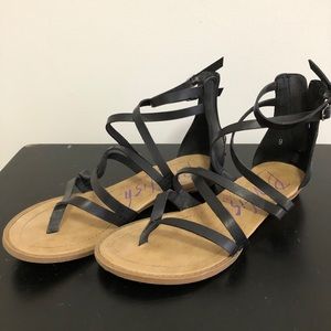 Strappy flat sandals.